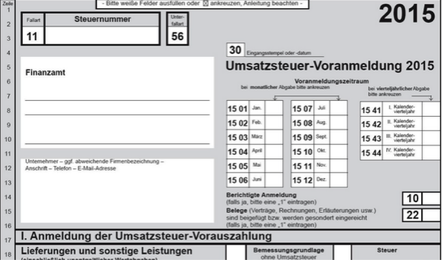 Umsatzsatzsteuer-Voranmeldung